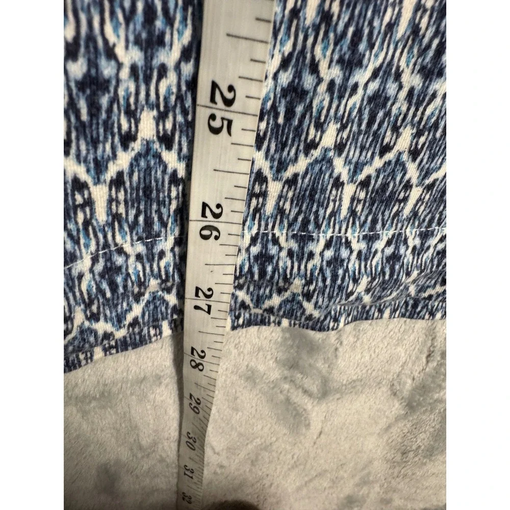 J. Jill Blue Ikat Medallion Print Pencil Skirt Petite Small‎ Side Slit Knit